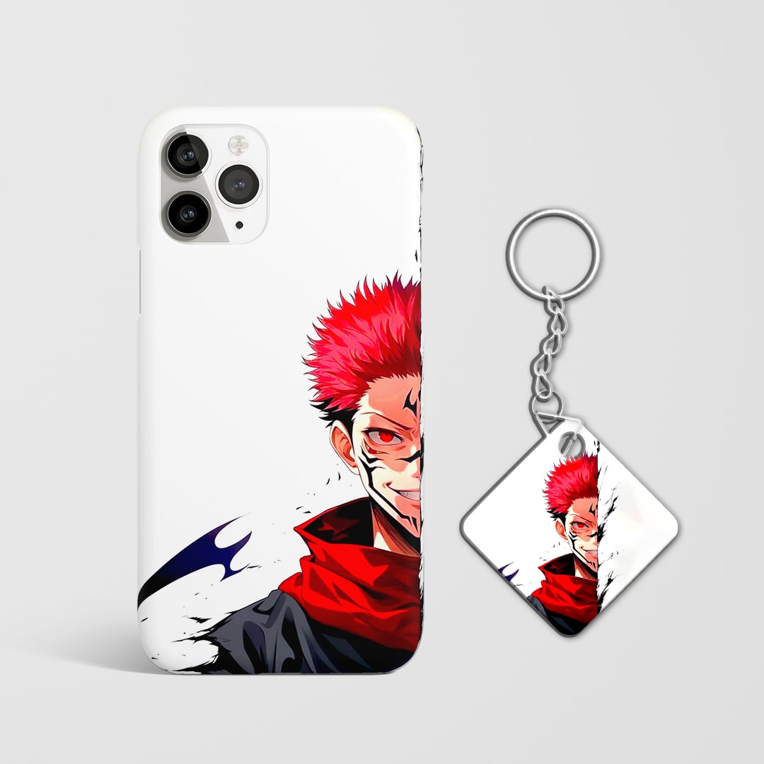 Jujutsu Kaisen Yuji bright smile phone cover with Keychain