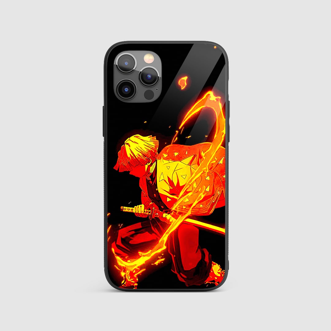 Zenitsu Bright Flame Silicone Armored Phone Case front design