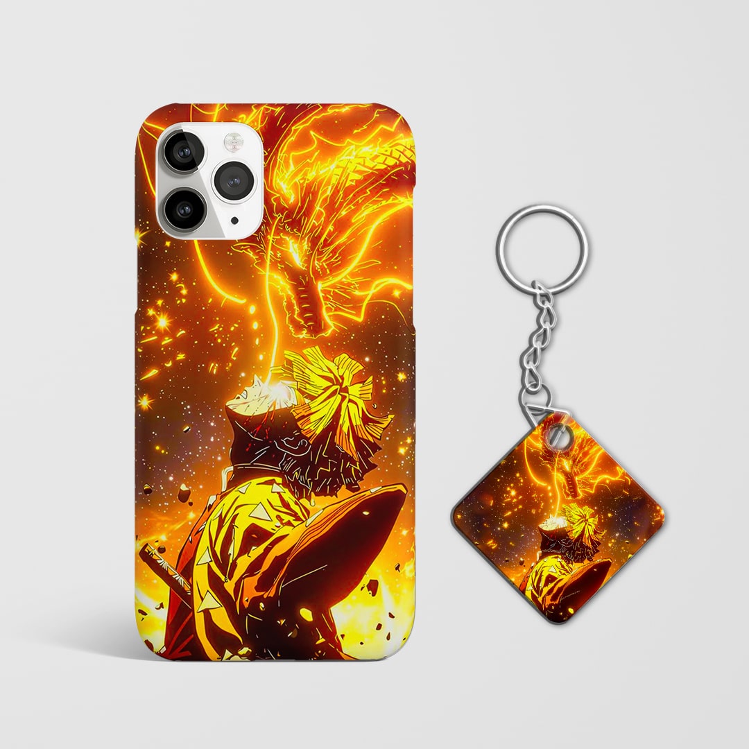 Zenitsu Thunder Artwork Printed Mobile Cover with Keychain