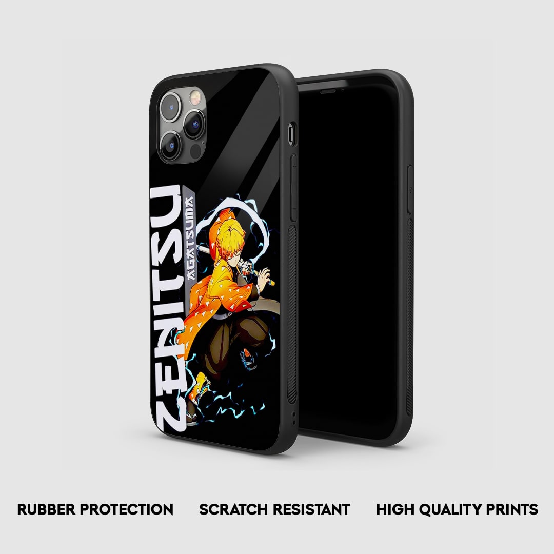 Side angle of Zenitsu Name anime armored phone case