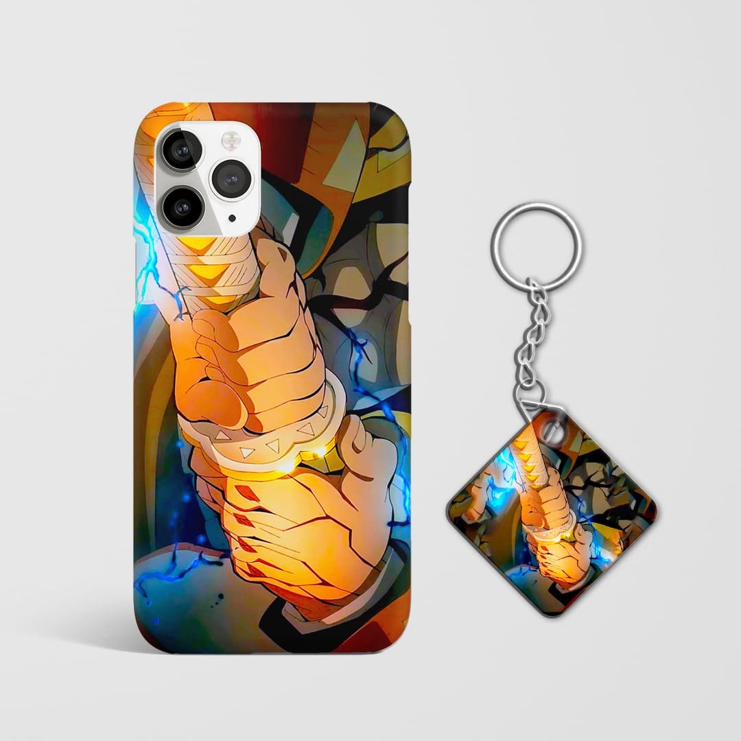 Back design of Demon Slayer Zenitsu Nichirin Blade case with Keychain