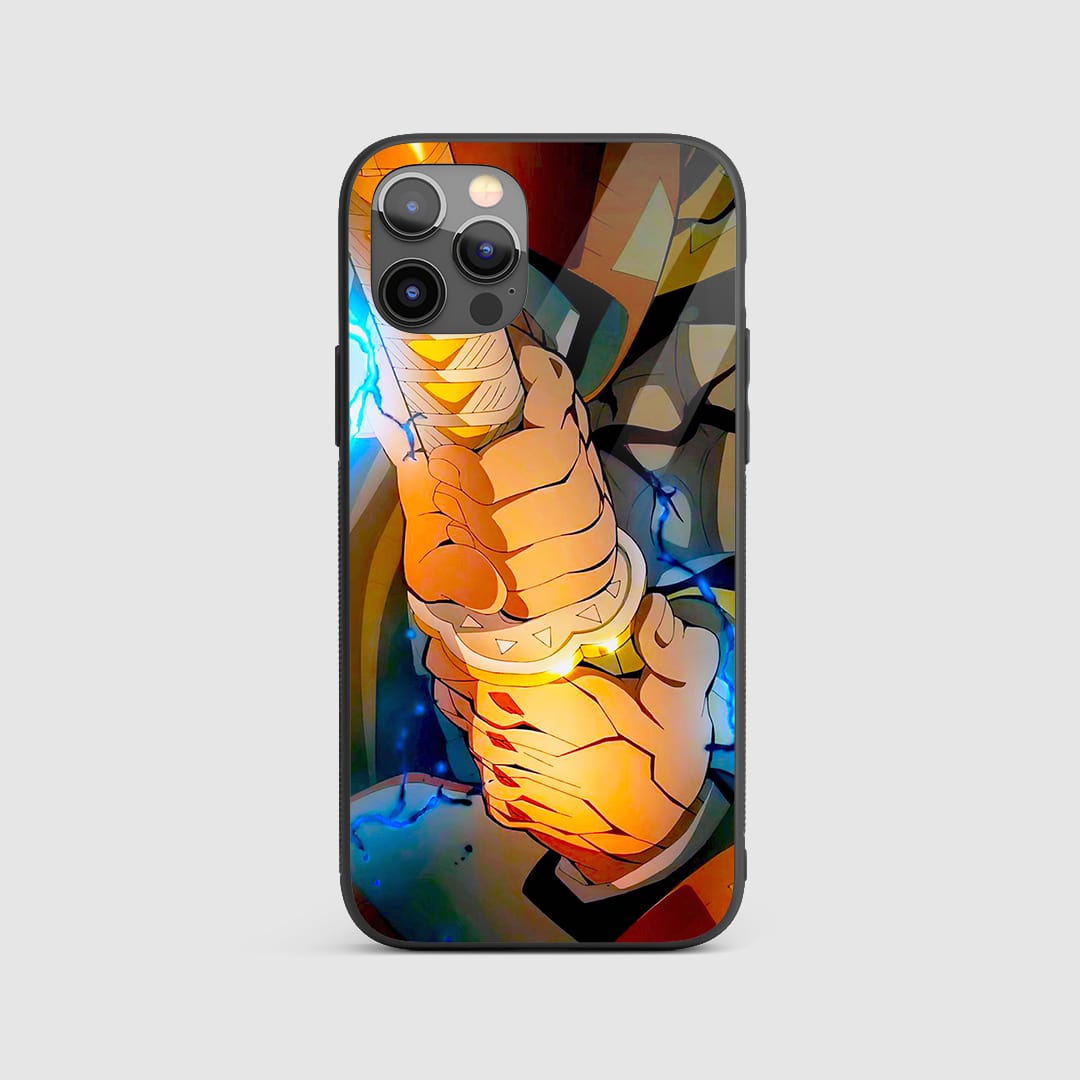 Zenitsu Nichirin Blade Silicone Armored Phone Case front design