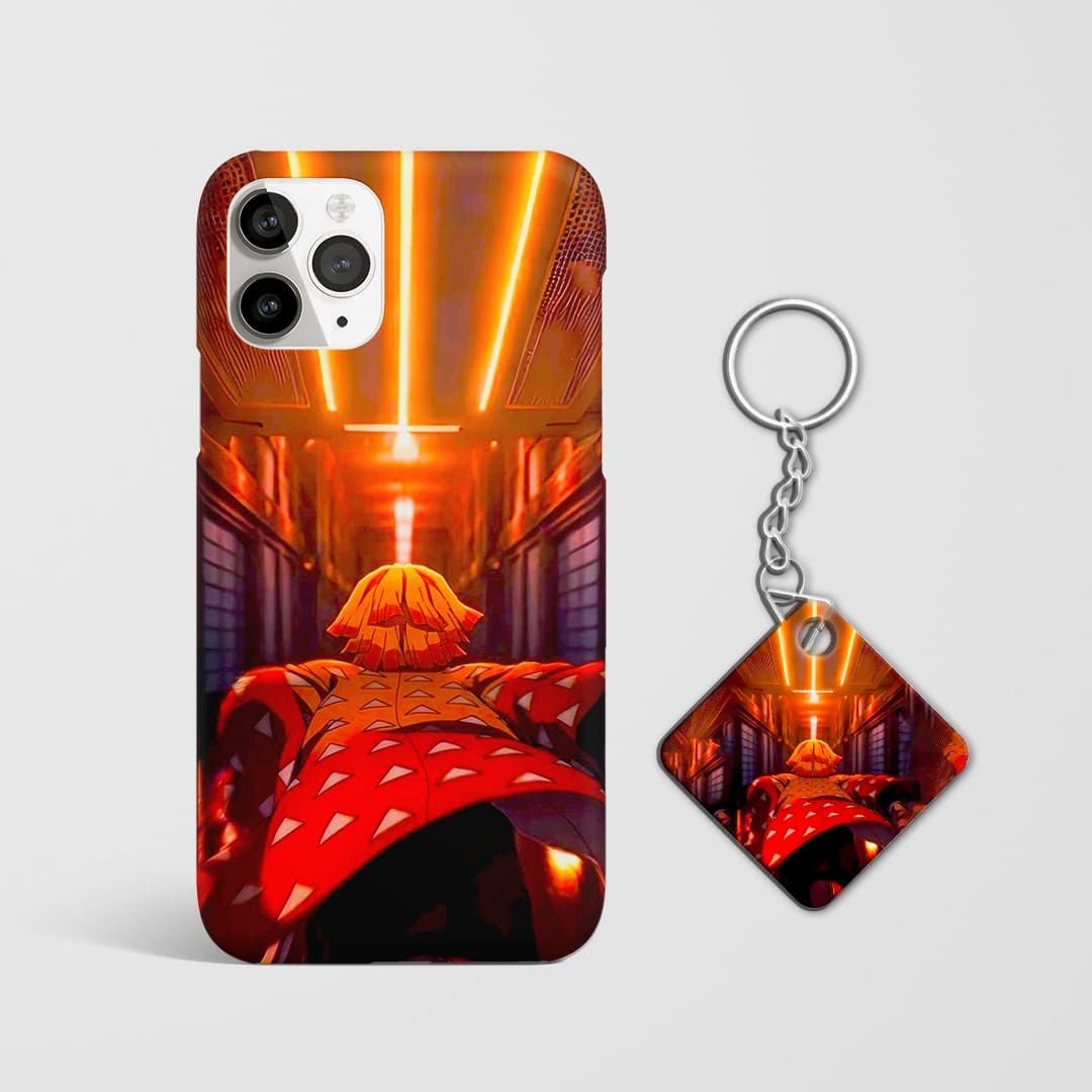 Back design of Demon Slayer Zenitsu Running case with Keychain