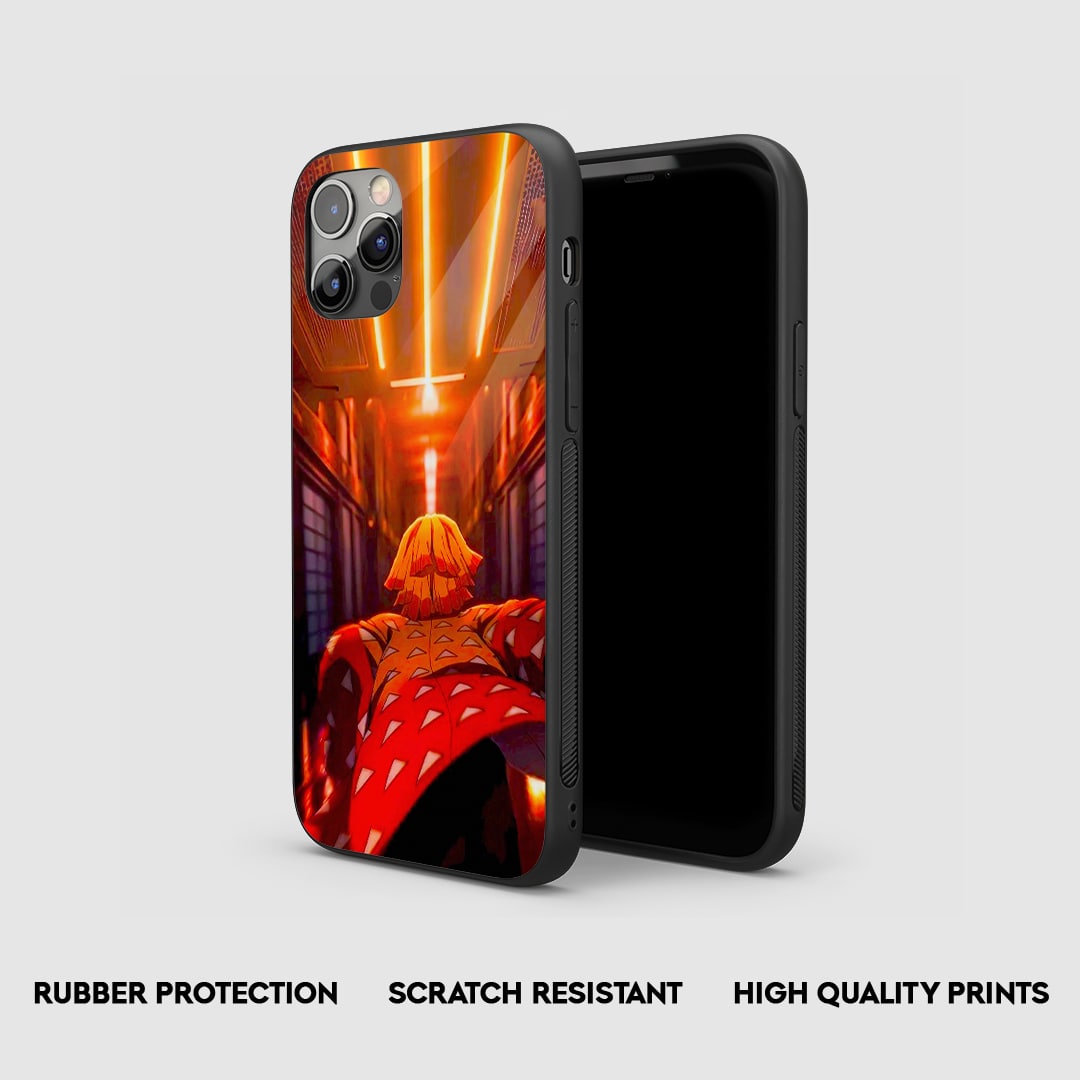 Side angle of Zenitsu Running anime armored phone case