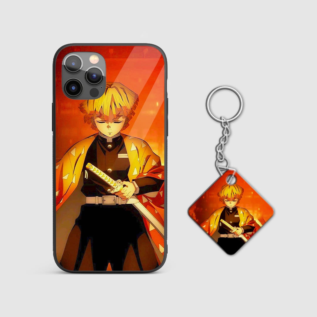 Durable Zenitsu Sword silicone armored case with Keychain