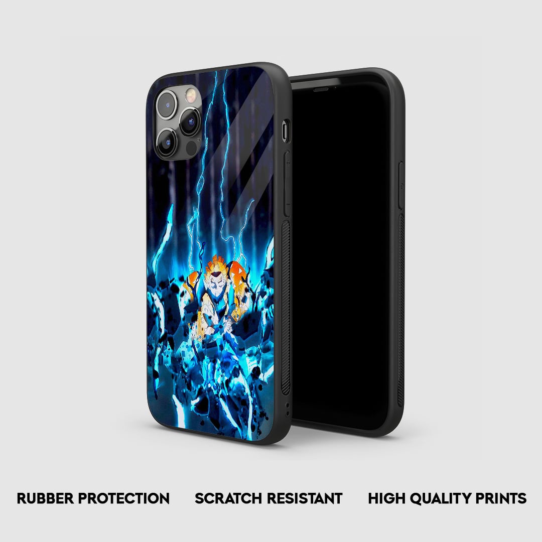 Side angle of Zenitsu Thunder Breathing anime armored phone case