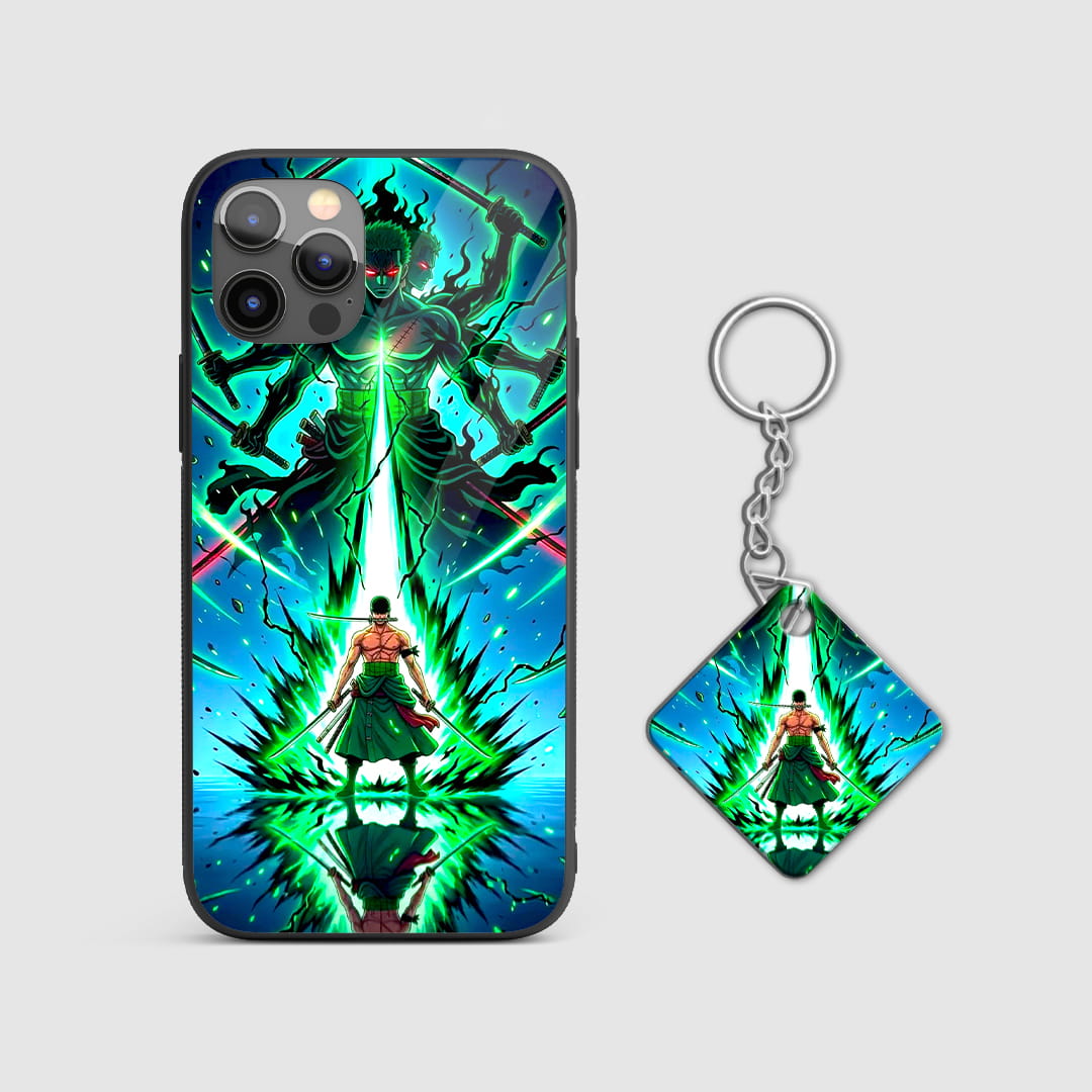Zoro anime protective mobile cover with Keychain