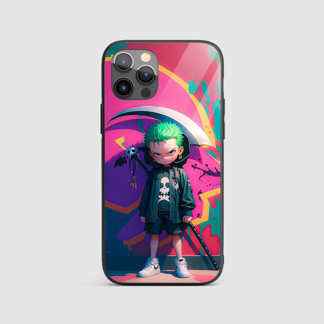 Zoro Ghibli Silicone Armored Phone Case front view with dreamy crossover art.