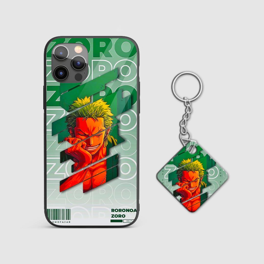 Durable anime armor case featuring Roronoa Zoro with Keychain
