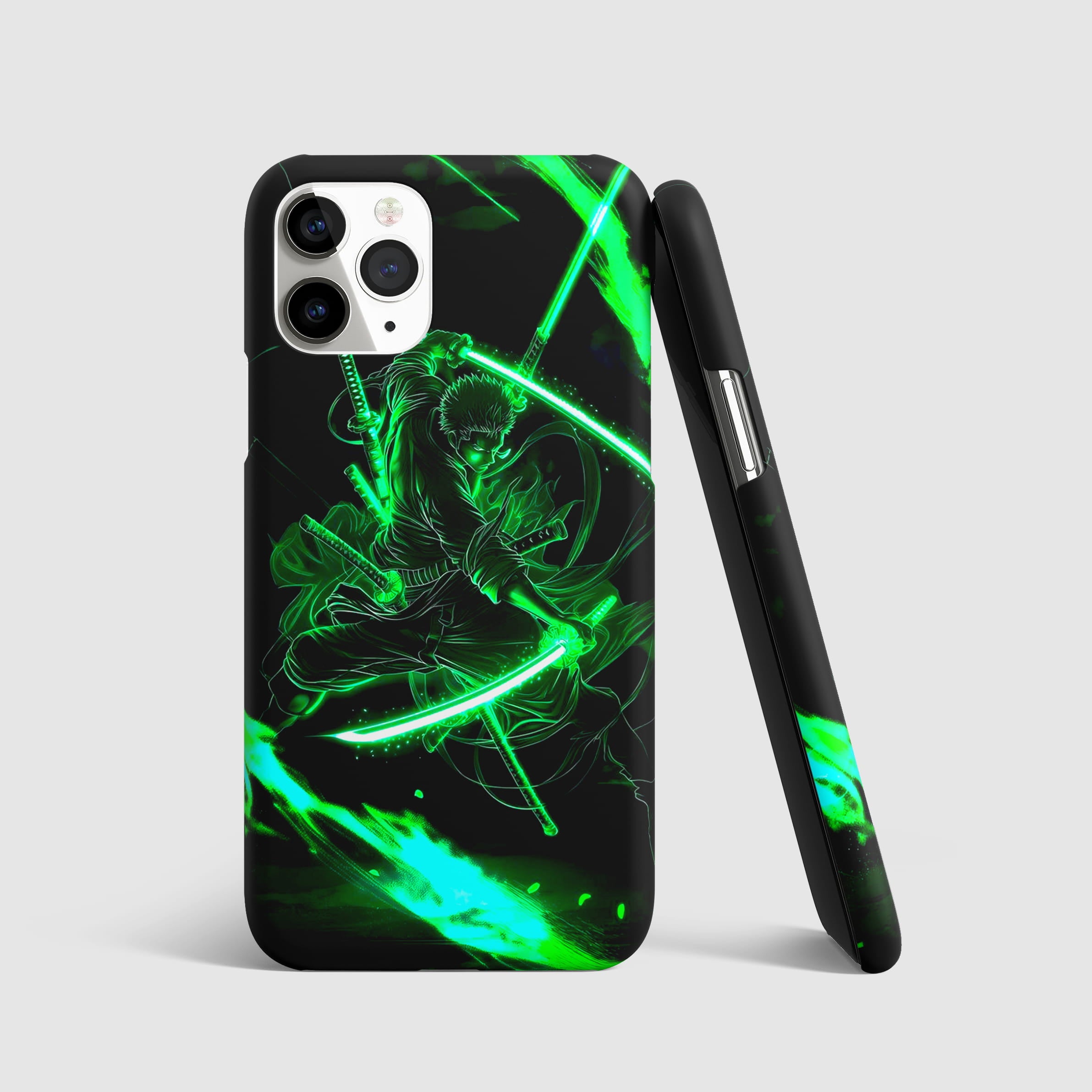 Zoro green lightning anime phone cover design
