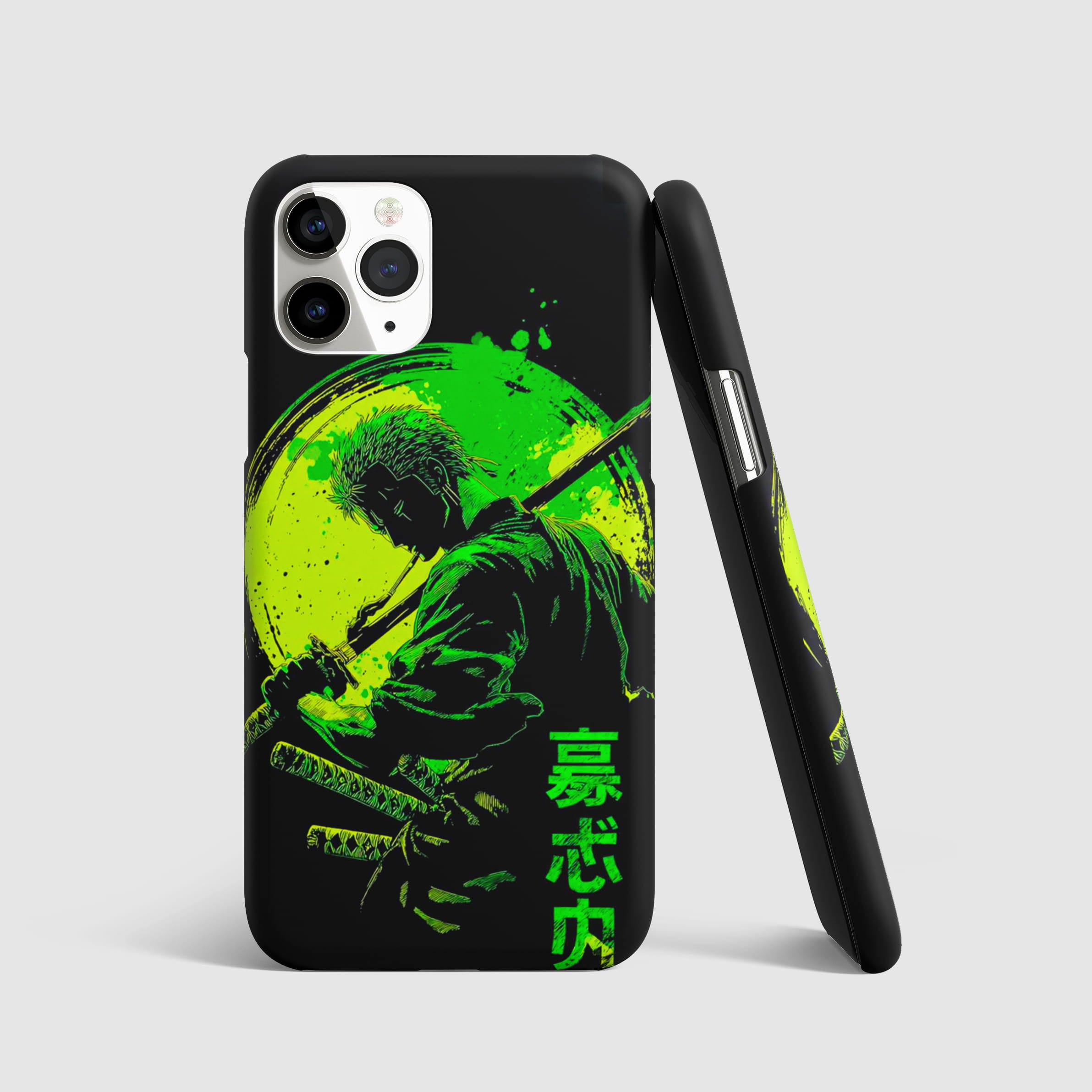 Zoro neon green silhouette anime phone cover