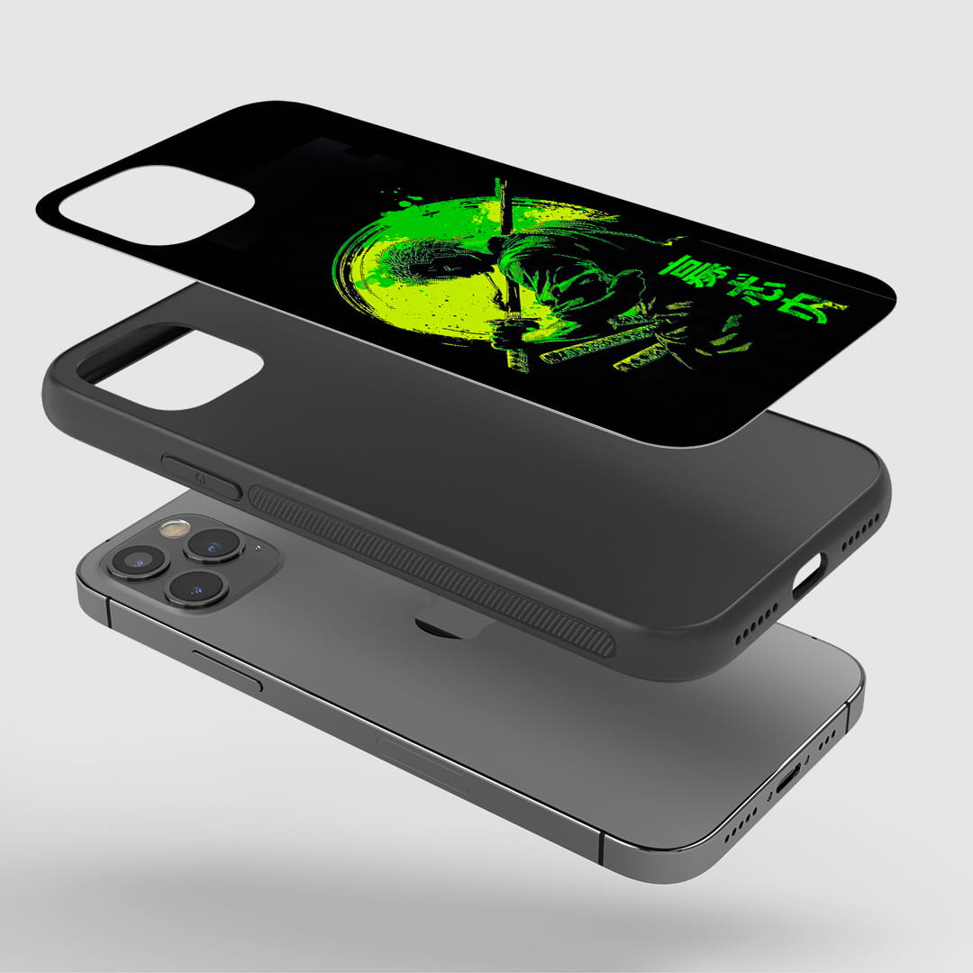 Shock-resistant silicone case with neon silhouette design