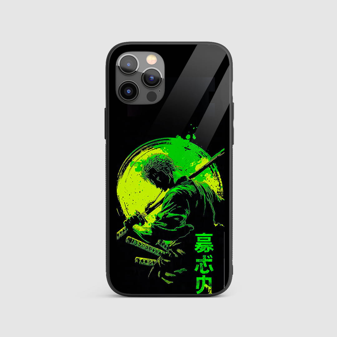 Zoro neon green silhouette silicone armored phone case