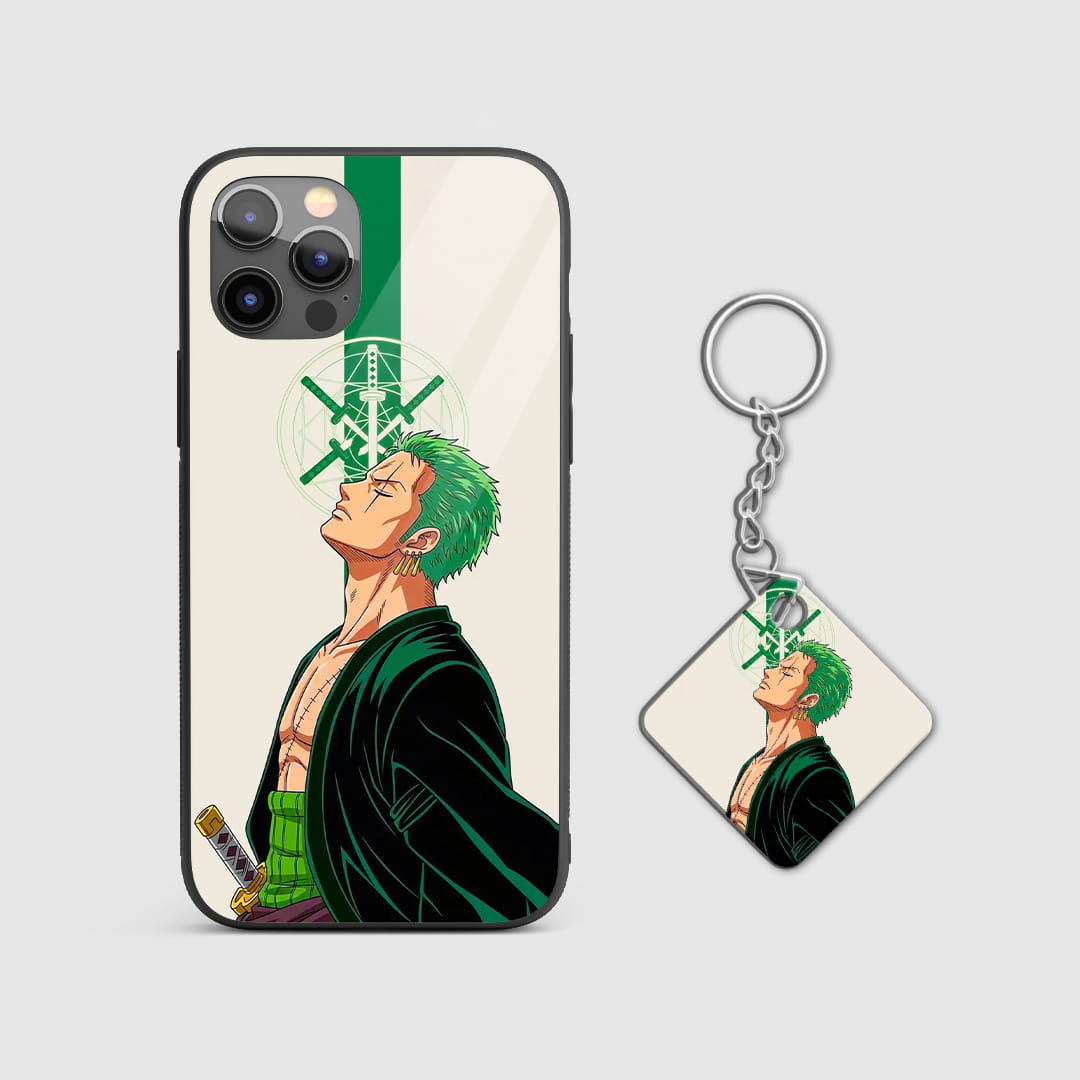 Shock-resistant silicone case with HD sword artwork with Keychain
