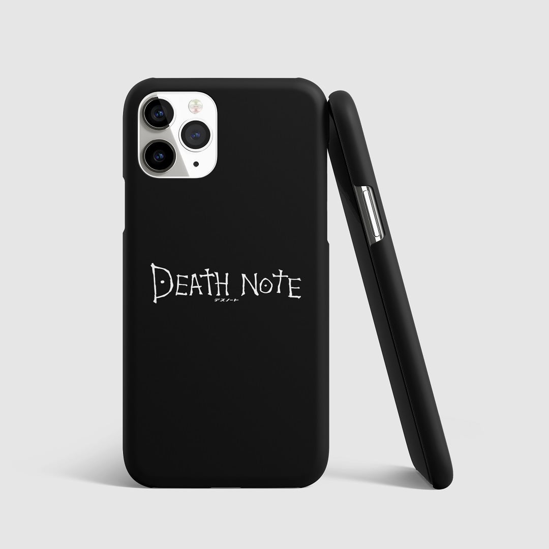 Striking artwork inspired by "Death Note" on phone cover.