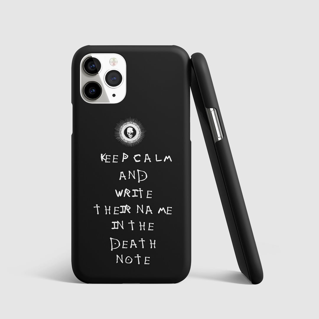 Powerful quote from "Death Note" on phone cover.