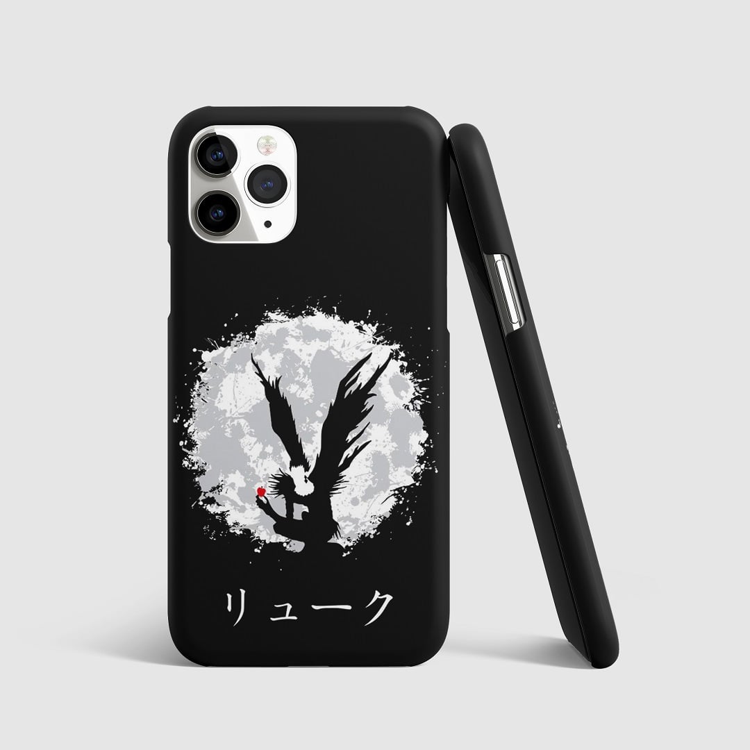Striking artwork of the Shinigami from "Death Note" on phone cover.