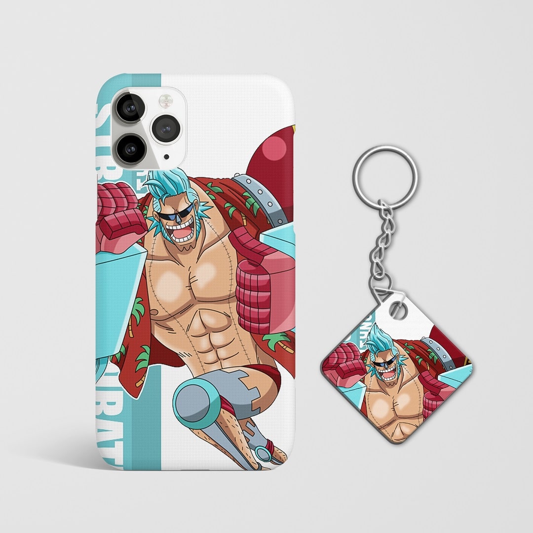 Close-up of Franky Graphic Phone Cover, showcasing intricate 3D matte design with Keychain.