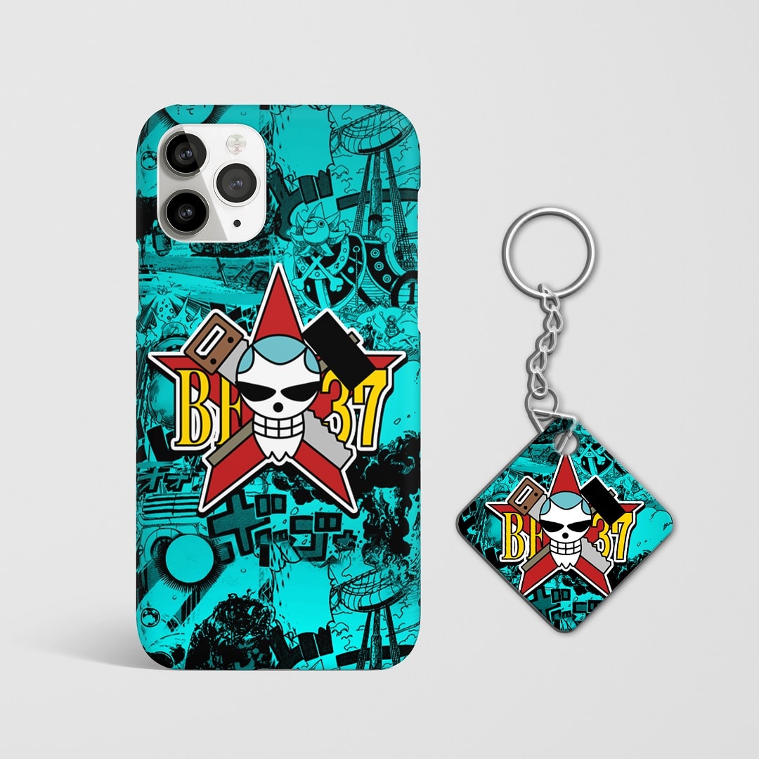 Close-up of Franky Symbol Design Phone Cover, highlighting the detailed 3D matte finish with Keychain.
