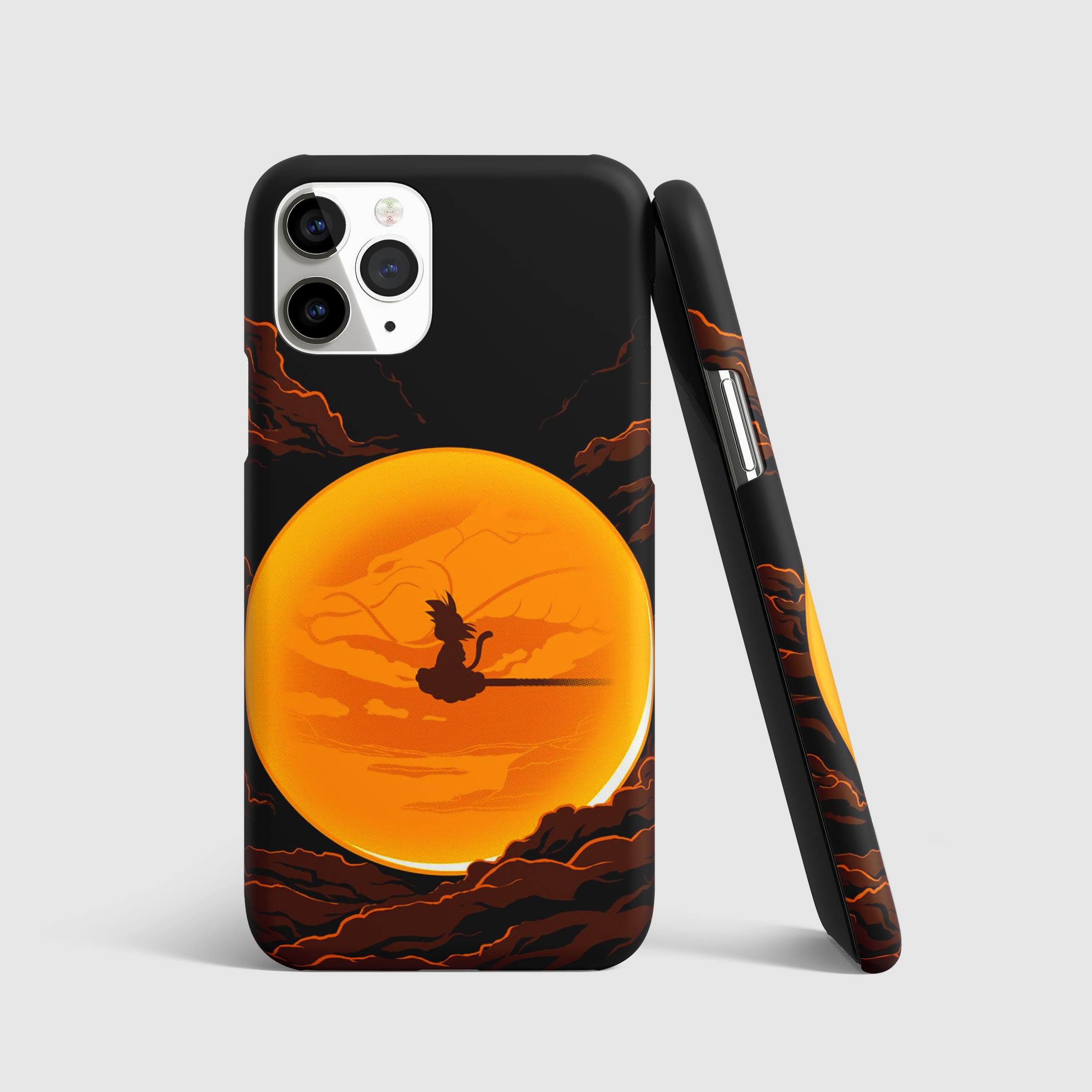 Gohan riding the Nimbus cloud on colorful phone cover.