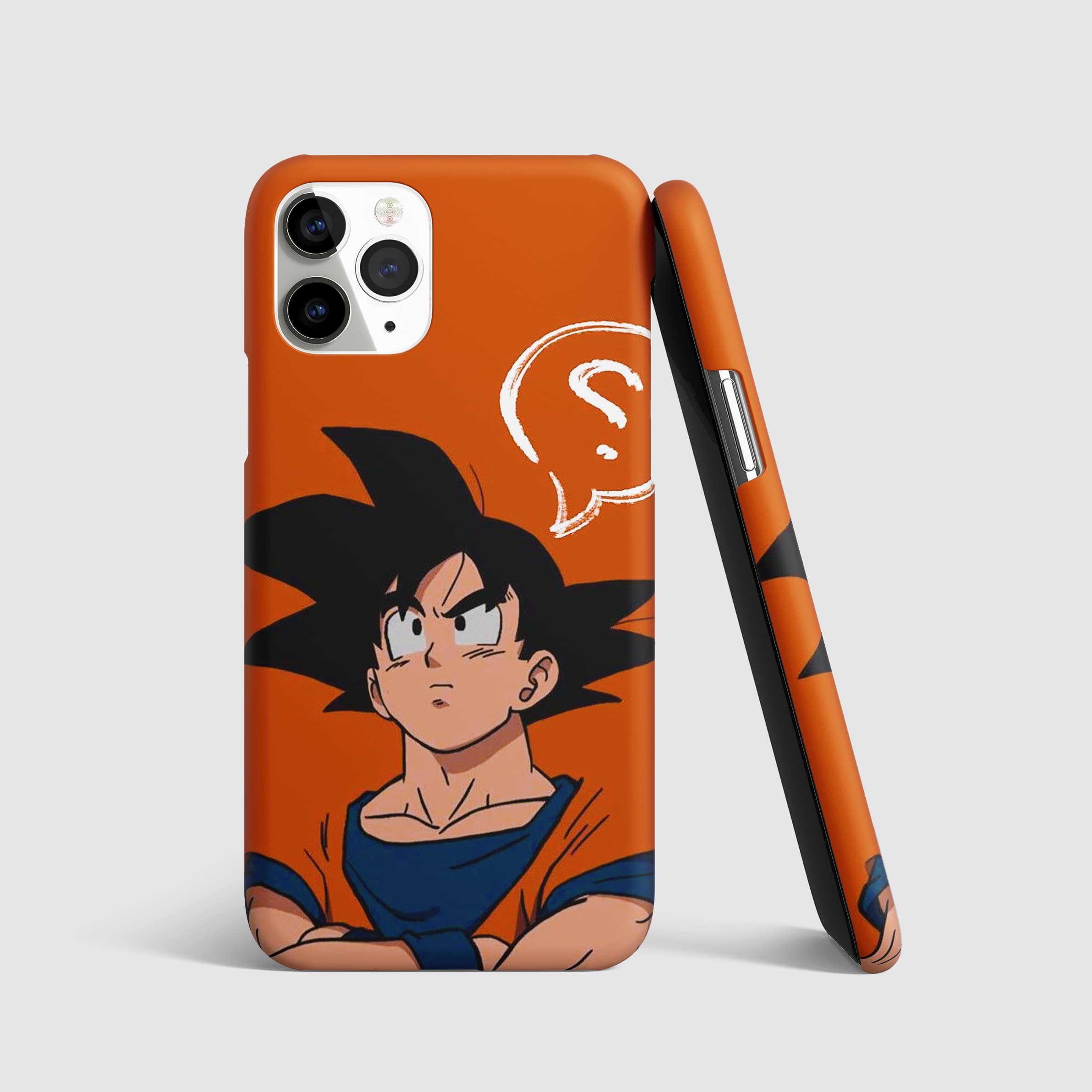 Goku in orange gi performing a move on phone cover.