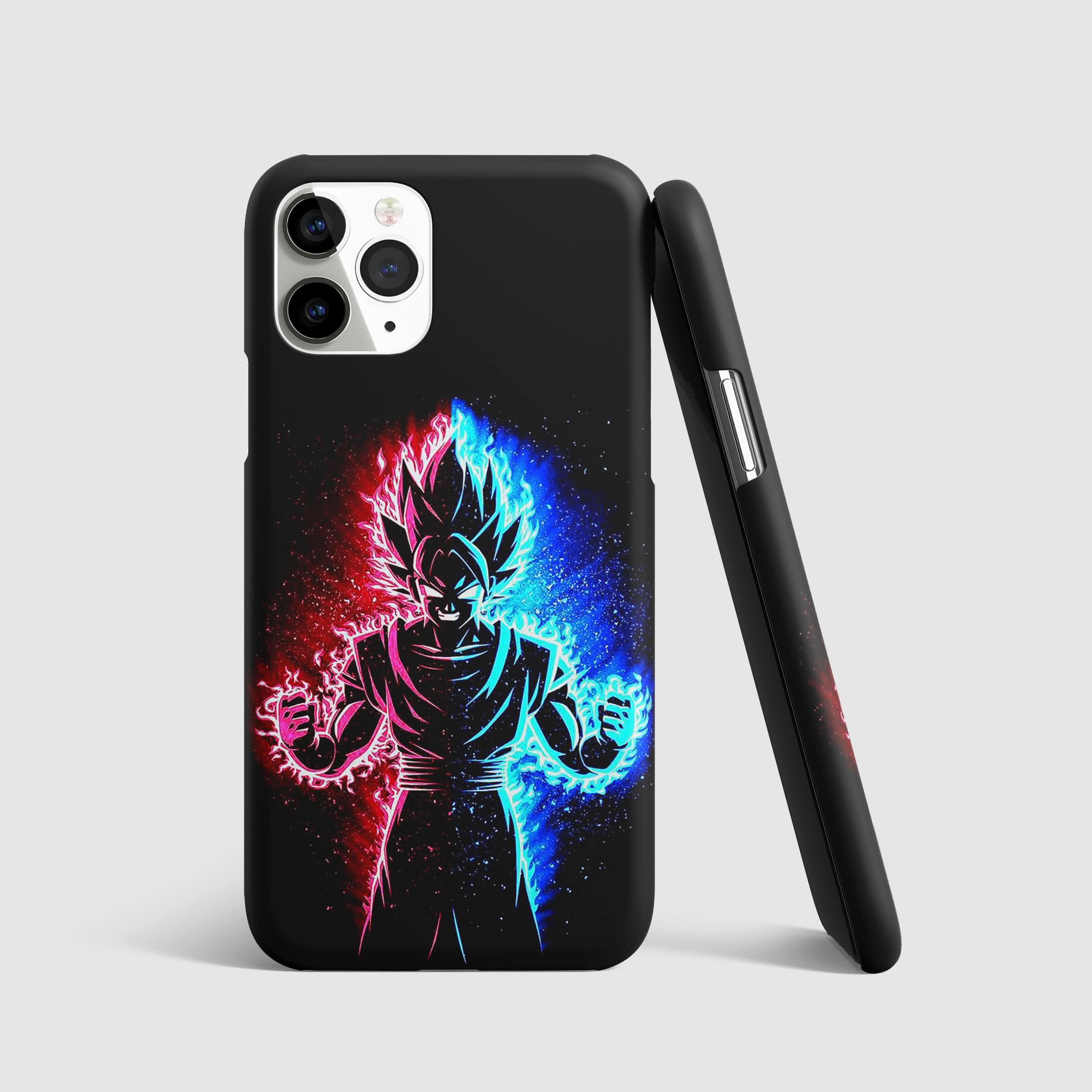 Goku and Vegeta fusion form on dynamic phone cover.