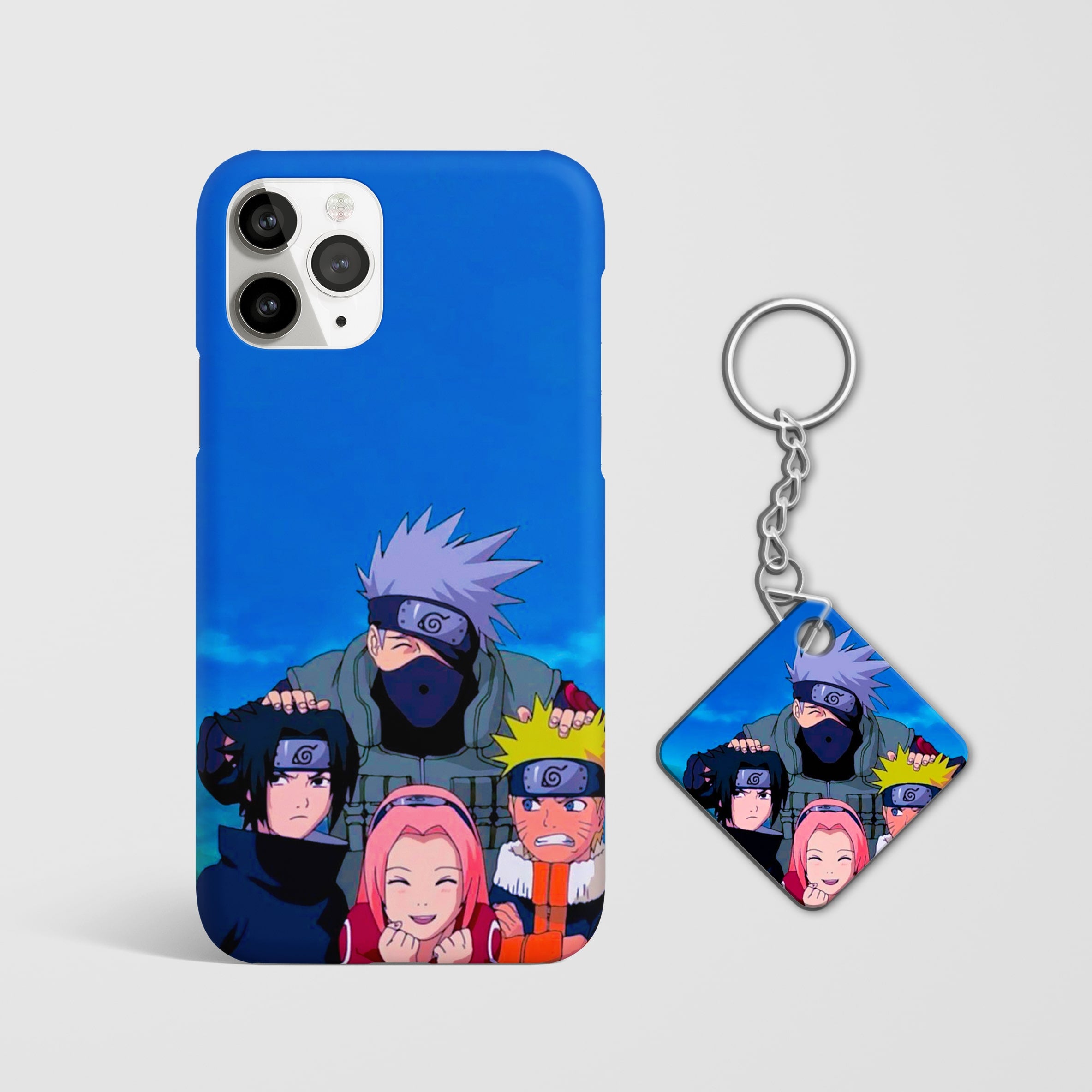 Close-up of the Kakashi Team Phone Cover, showcasing the detailed 3D matte design with Keychain.