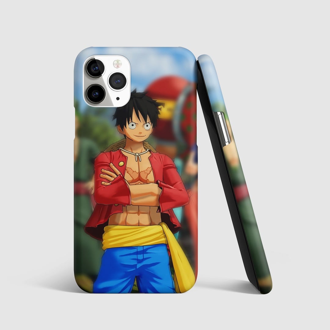 Luffy Wano Phone Cover with 3D matte finish featuring Luffy in Wano attire.