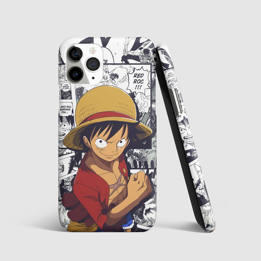 Monkey D Luffy Manga Phone Cover with 3D matte finish featuring Luffy in manga style.