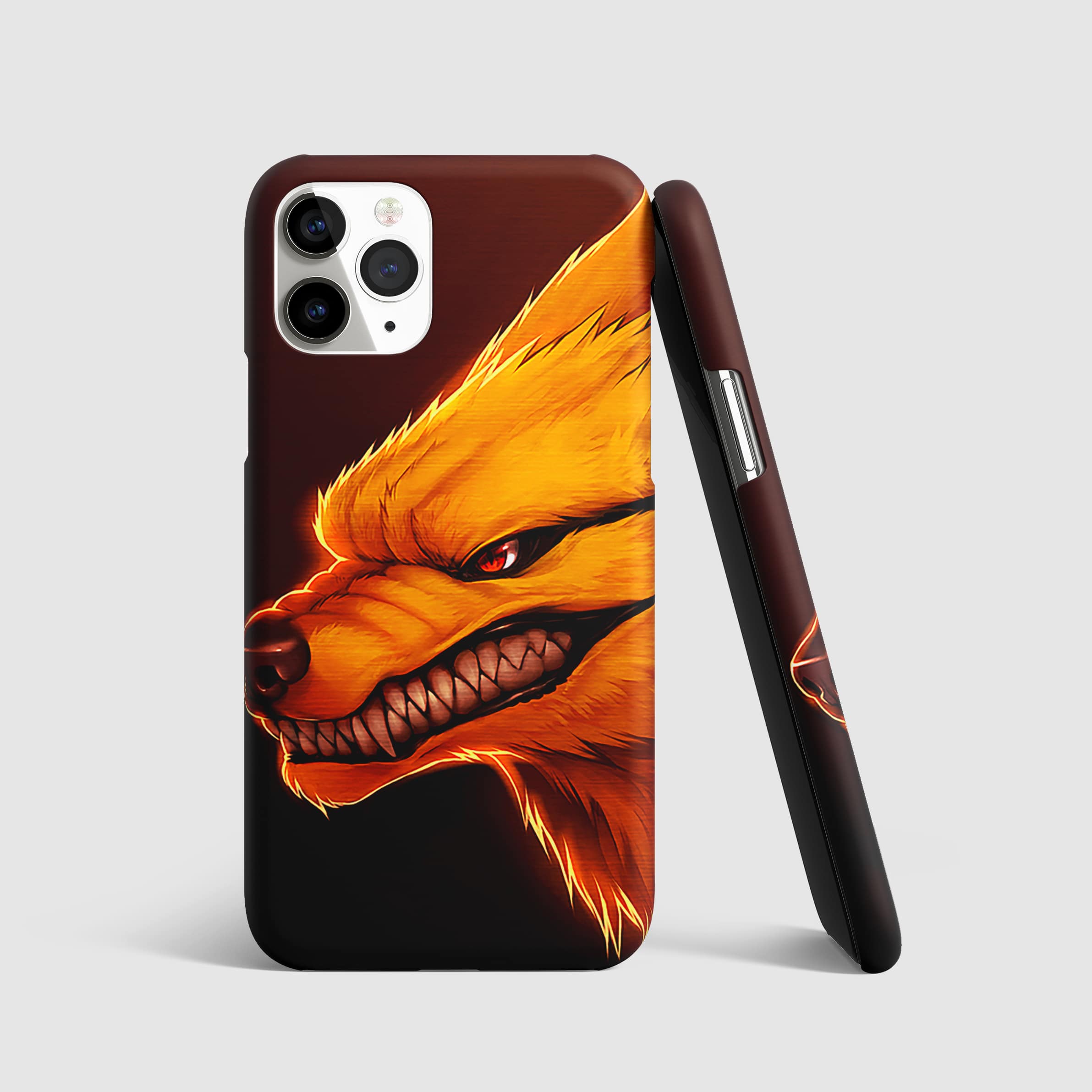 Nine Tailed Fox Phone Cover with 3D matte finish, featuring detailed Kurama design.