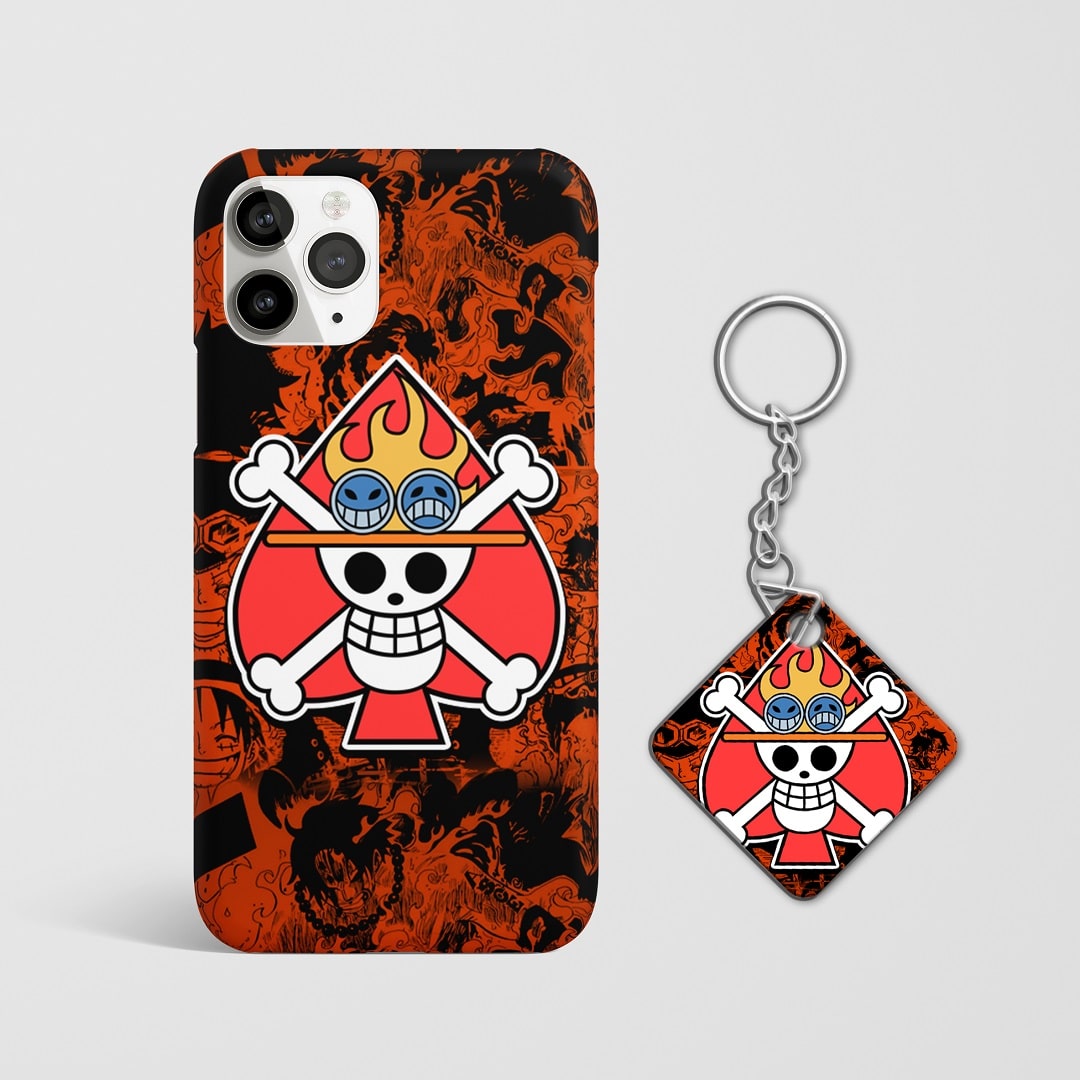 Onepiece Portgas D Ace Symbol Design Phone Cover with Keychain Bhaukaal Store