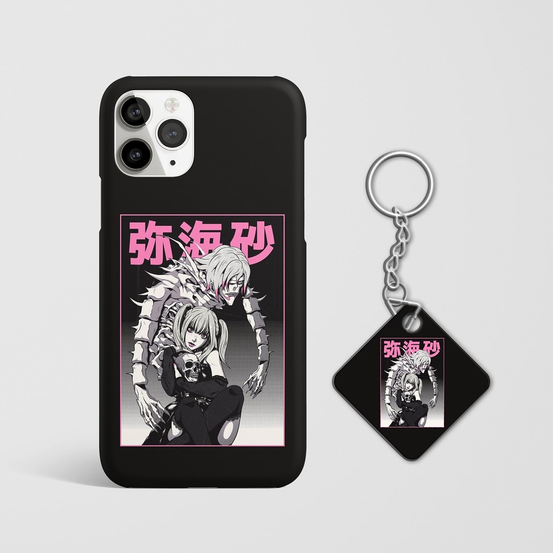 Close-up of Rem’s intense expression on phone case with Keychain.
