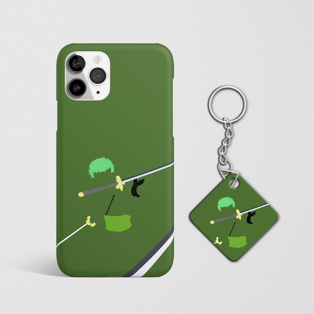 Onepiece Roronoa Zoro Minimal Phone Cover with Keychain Bhaukaal Store