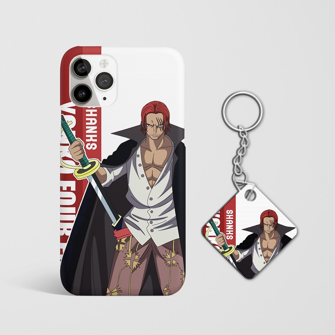 Close-up view of the Shanks Graphic Phone Cover showcasing intricate artwork with Keychain.