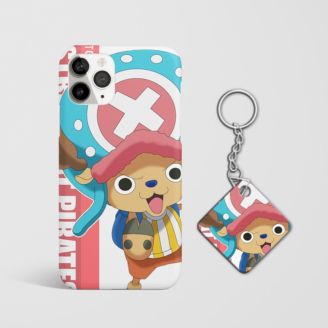 Close-up of the Tony Chopper Graphic Phone Cover with detailed artwork of Tony Tony Chopper with Keychain.