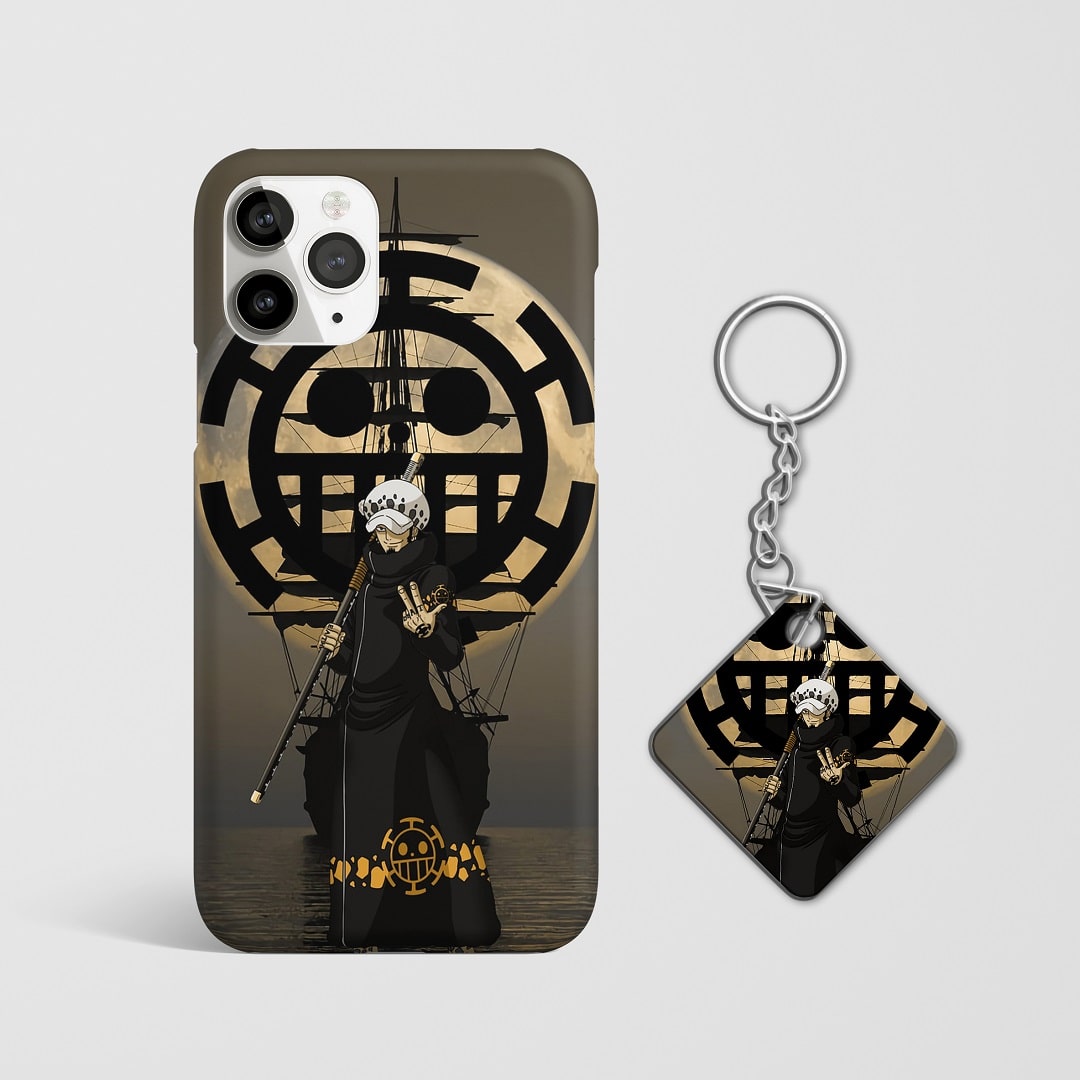 Close-up of the Trafalgar Law Shambles Phone Cover highlighting the Shambles design with Keychain.